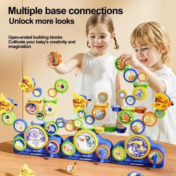 STEM Gears Toys for Kids Ages 3+, Creative Learning Building Blocks, 13pcs Educa - Picture 5 of 6